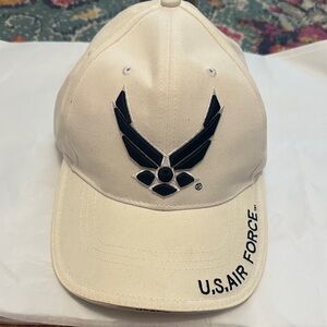 Men’s U.S. Air Force Embroidered Baseball Cap - Cream with Navy Logo